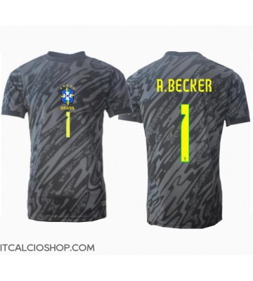 Brasile Alisson Becker #1 Portiere Seconda Maglia Copa America 2024 Manica Corta